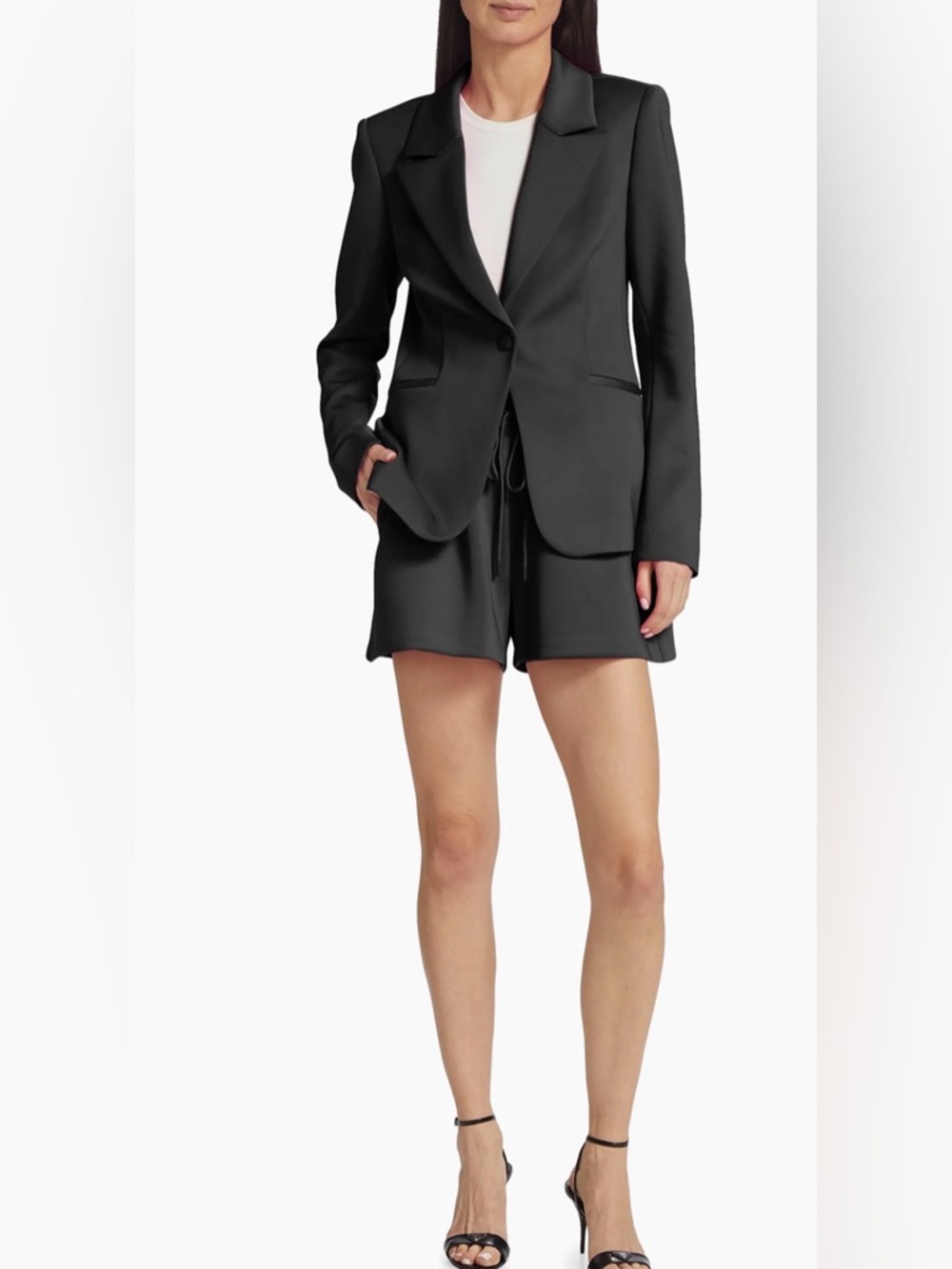 Good American Scuba Blazer Black Single Button NWT Size Large